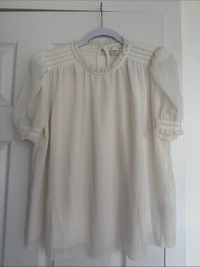 Wilfred Cream Short-Sleeve Peasant Blouse